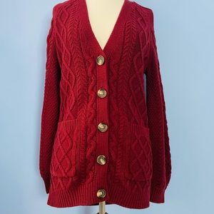 NEW Cable Knit Balloon Sleeve Cardigan